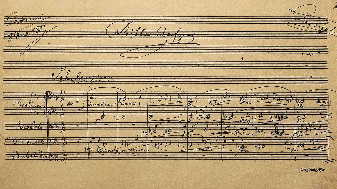 Partiturseite zur Oper Parsifal von Richard Wagner, Richard-Wagner-Museum, Bayreuth, Bayern, Deutschland 