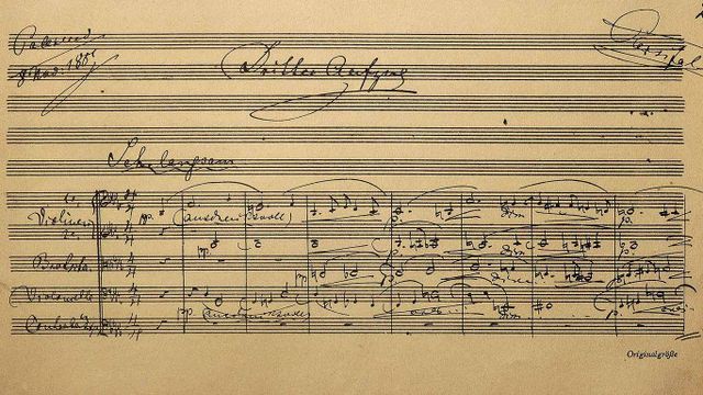 Partiturseite zur Oper Parsifal von Richard Wagner, Richard-Wagner-Museum, Bayreuth, Bayern, Deutschland 