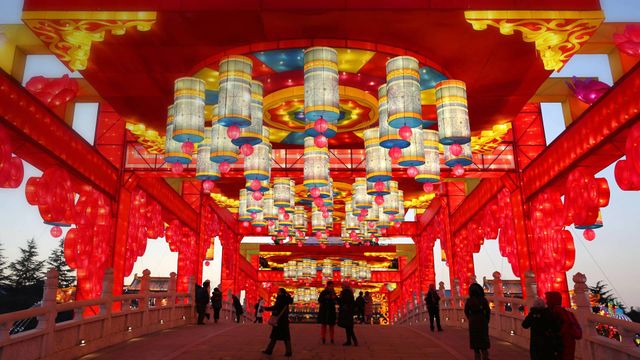 Lanterns at Datang Furong Garden, Tang Paradise in Xi'an, China