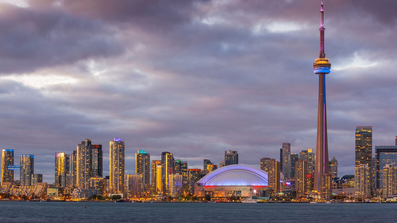 The Toronto skyline viewed from the Toronto Islands