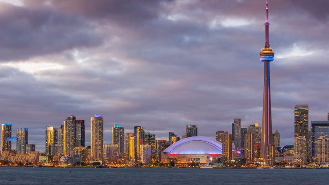The Toronto skyline viewed from the Toronto Islands