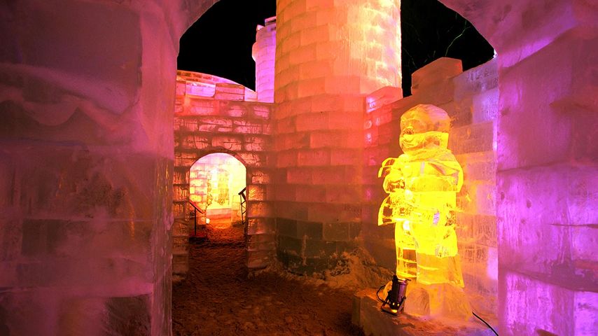 Ice sculptures, Place Loto-Quebec, Winter Carnival, Quebec City, Quebec, Canada