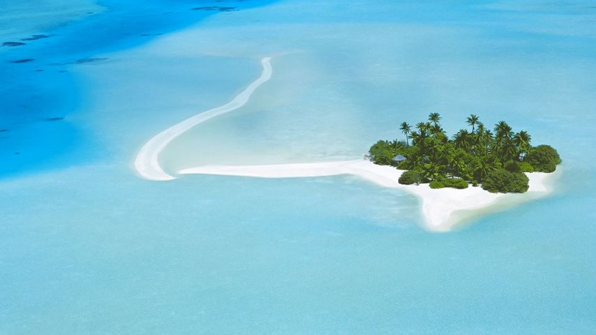 马尔代夫北马累环礁的俯瞰图