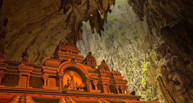 Hindu shrine inside the Batu Cave complex near Kuala Lumpur, Malaysia