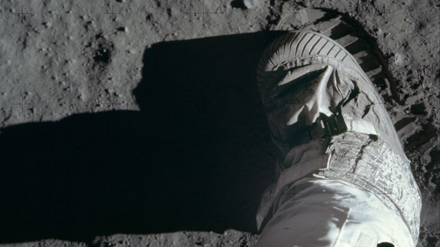 Buzz Aldrin's boot on lunar soil, Apollo 11 mission