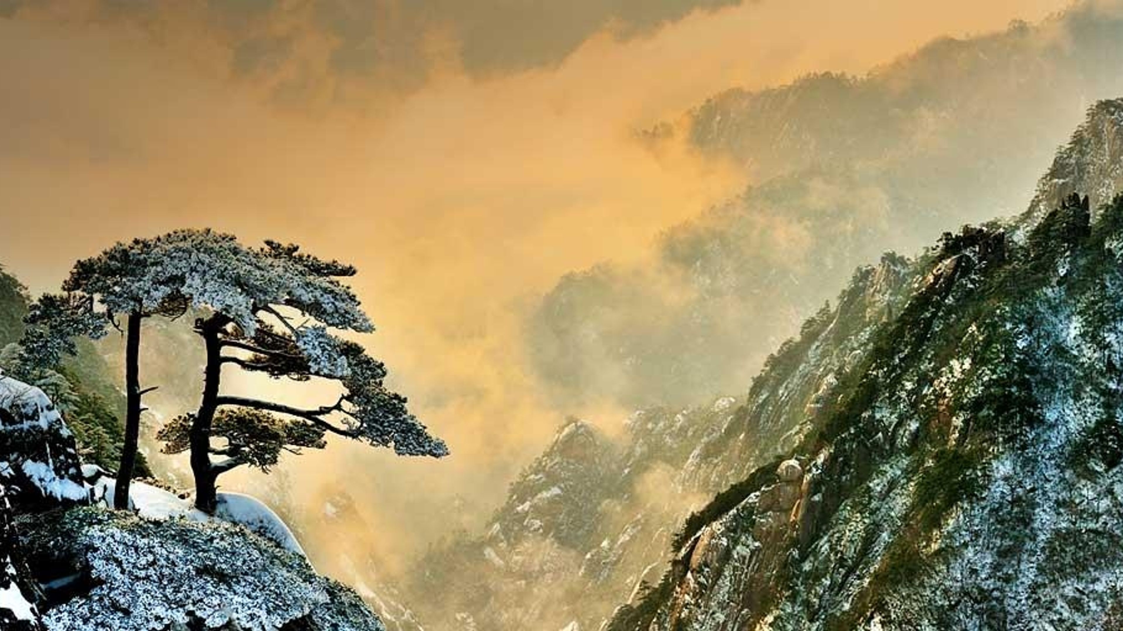 Huang Shan (monts Jaunes) en hiver, province d'Anhui, Chine Huang Shan (monts Jaunes) en hiver, province d'Anhui, Chine