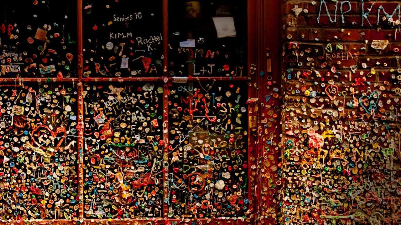 Gum wall, Pike Place Market, Seattle, USA