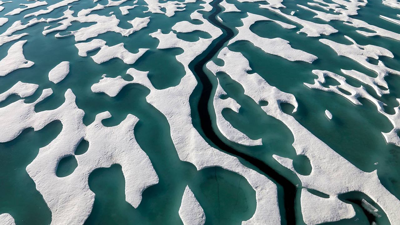 One-year polar ice from icebreaker, Ellesmere Island, Nunavut 