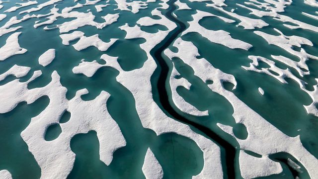 One-year polar ice from icebreaker, Ellesmere Island, Nunavut 
