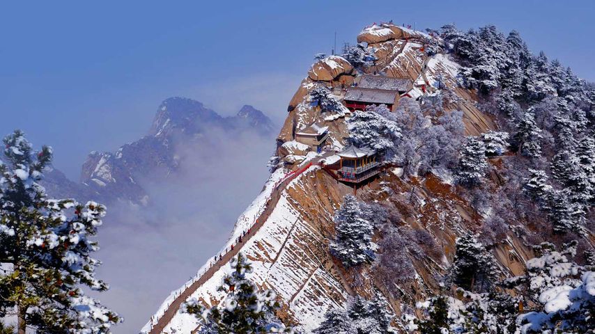 Der Berg Hua Shan, Provinz Shaanxi, Volksrepublik China 