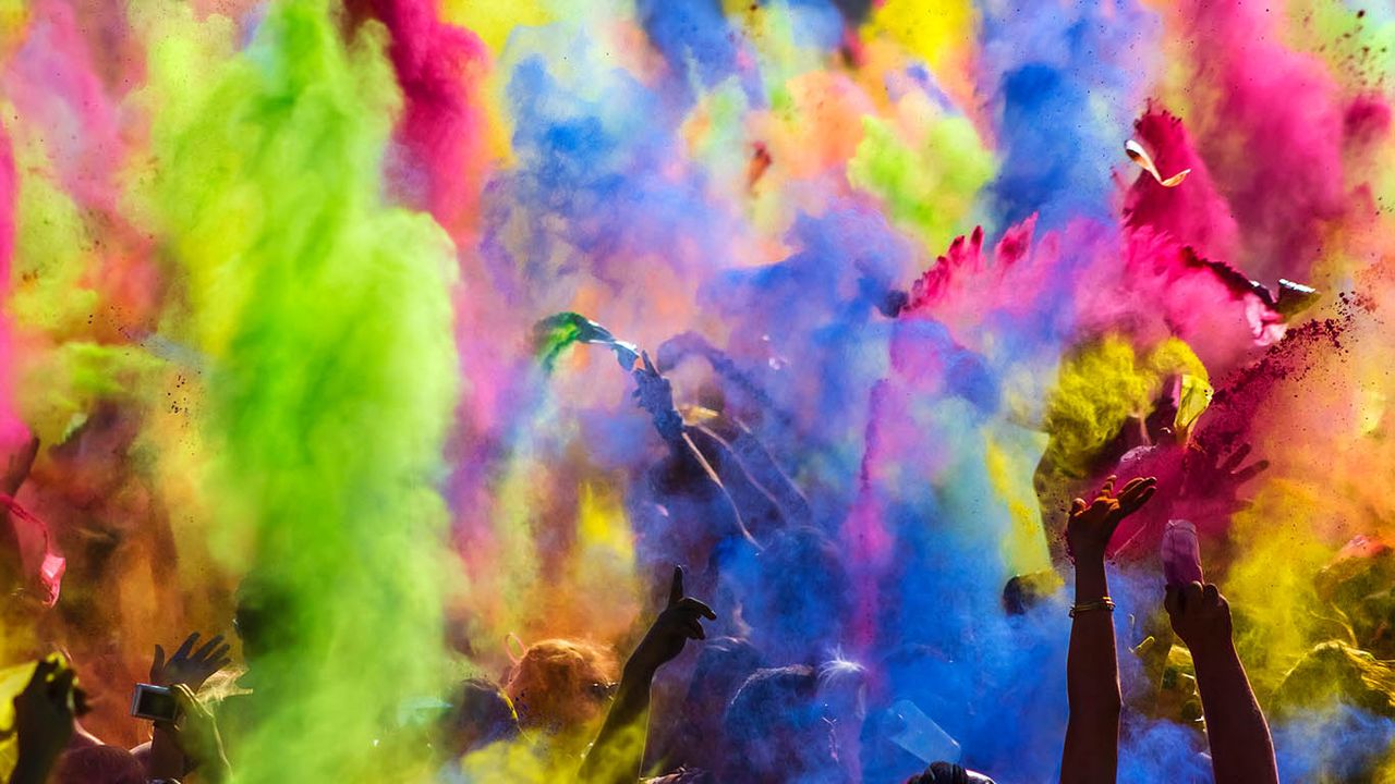 Holi celebrations in Munich, Germany 