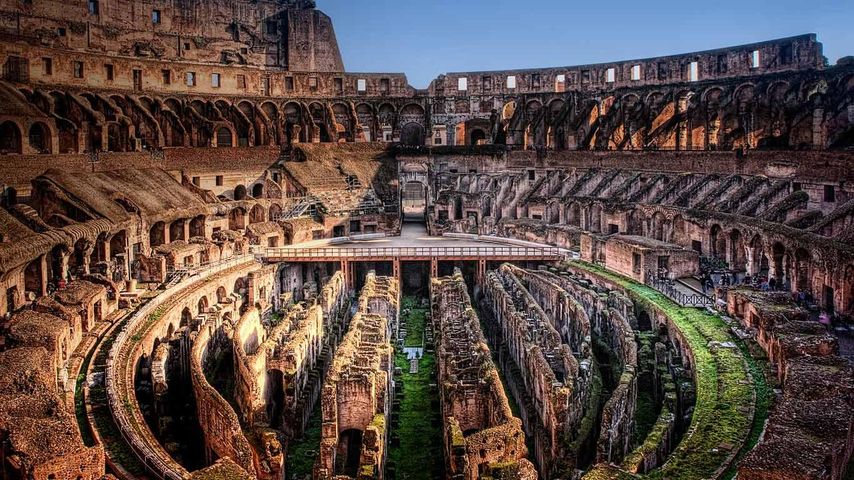 Interior of the Colosseum in Rome, Italy