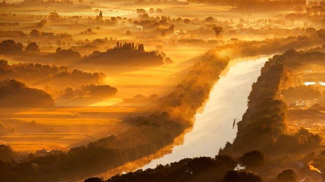 Küstenfluss Yser, Provinz Westflandern, Belgien