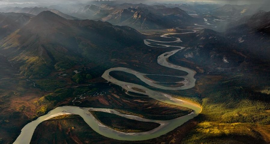 The Alatna River meanders south from the Gates of the Arctic National Park and Preserve, Alaska