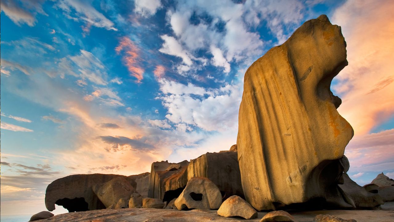 Sunrise over Remarkable Rocks at Kangaroo Island, South Australia