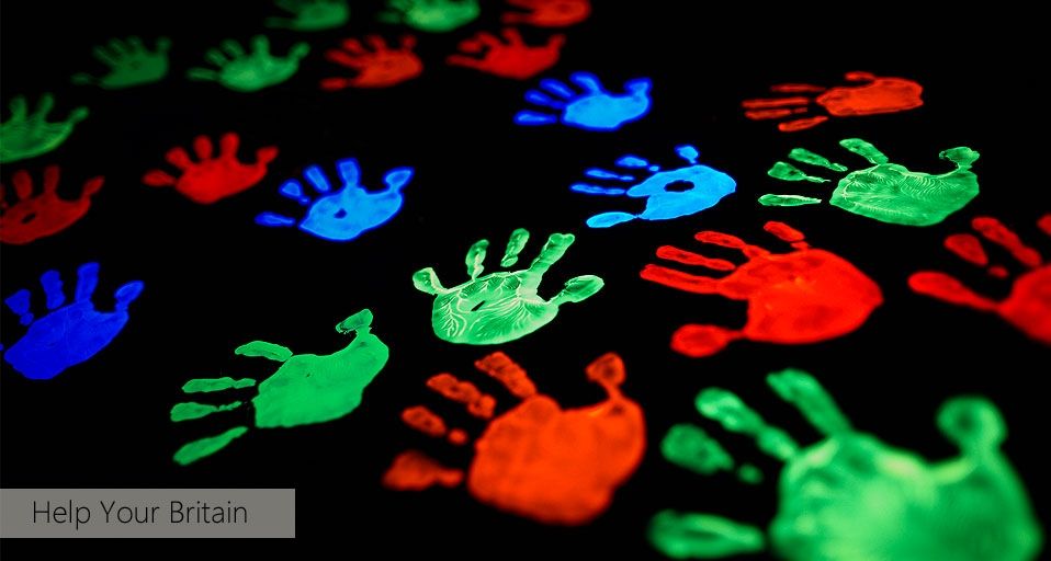 Handprints photo as part of Bing Help Your Britain with the charity Lifelites ©
