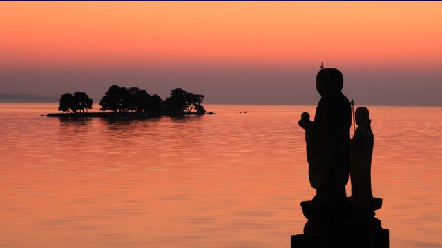 「嫁ヶ島と袖師地蔵」島根, 松江市