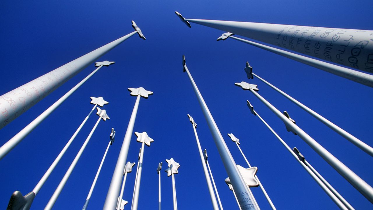 Pays-Bas, Maastricht, sculpture by Italian artist Maura Biava, Stars of Europe inaugurated for the 10th anniversary of the Maastricht treaty, Netherlands