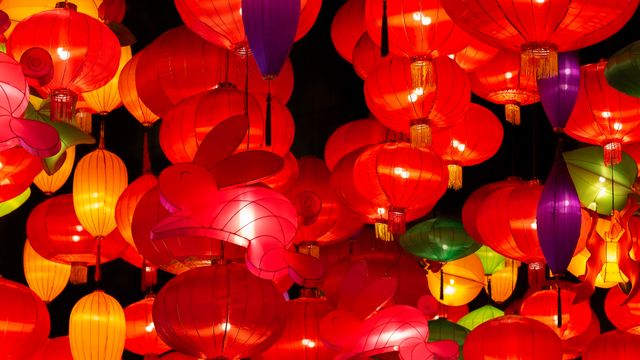 Chinese lanterns for Mid-Autumn Festival celebration