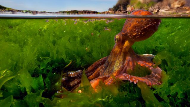 Common octopus in the Mediterranean Sea