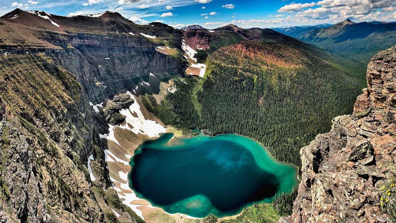 High Angle View Of Lake, Akamina Ridge, British Columbia, Canada