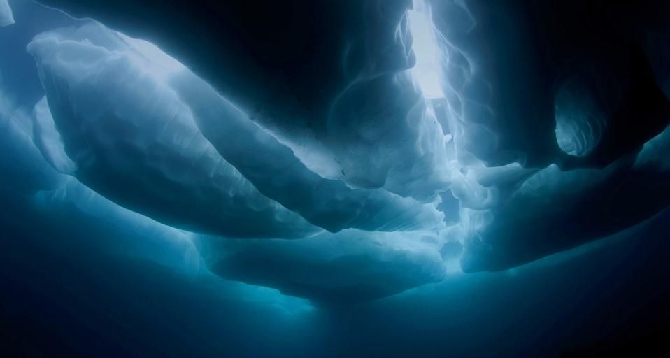 Ice in Lake Sassolo, Sambuco Valley, Ticino, Switzerland