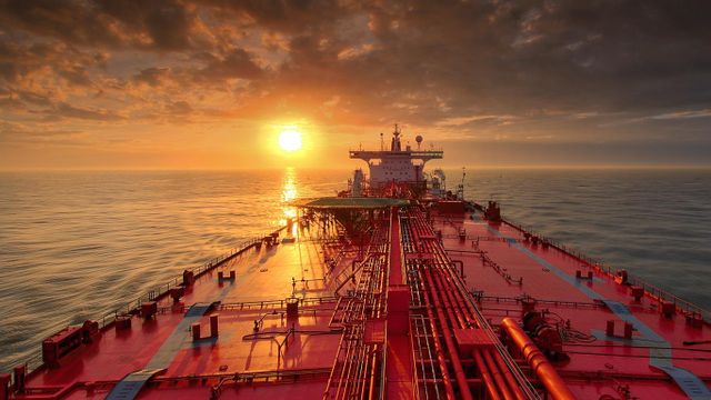 Oil tanker near Galveston, Texas