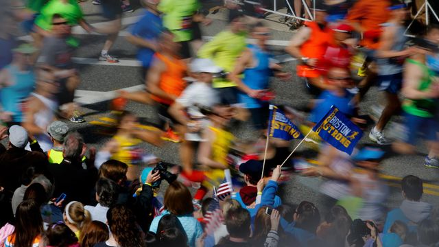Runners in the 118th Boston Marathon on Monday, April 21, 2014