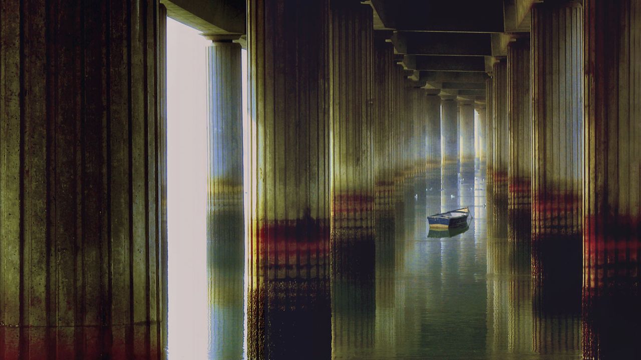 Under a bridge spanning the Odiel River, Huelva, Spain