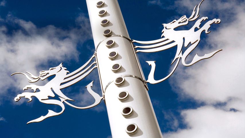 Dragon lamp post, Millennium Stadium, Cardiff, Wales