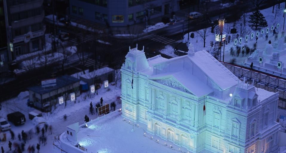 Snow sculpture at the Sapporo Snow Festival in Sapporo, Japan