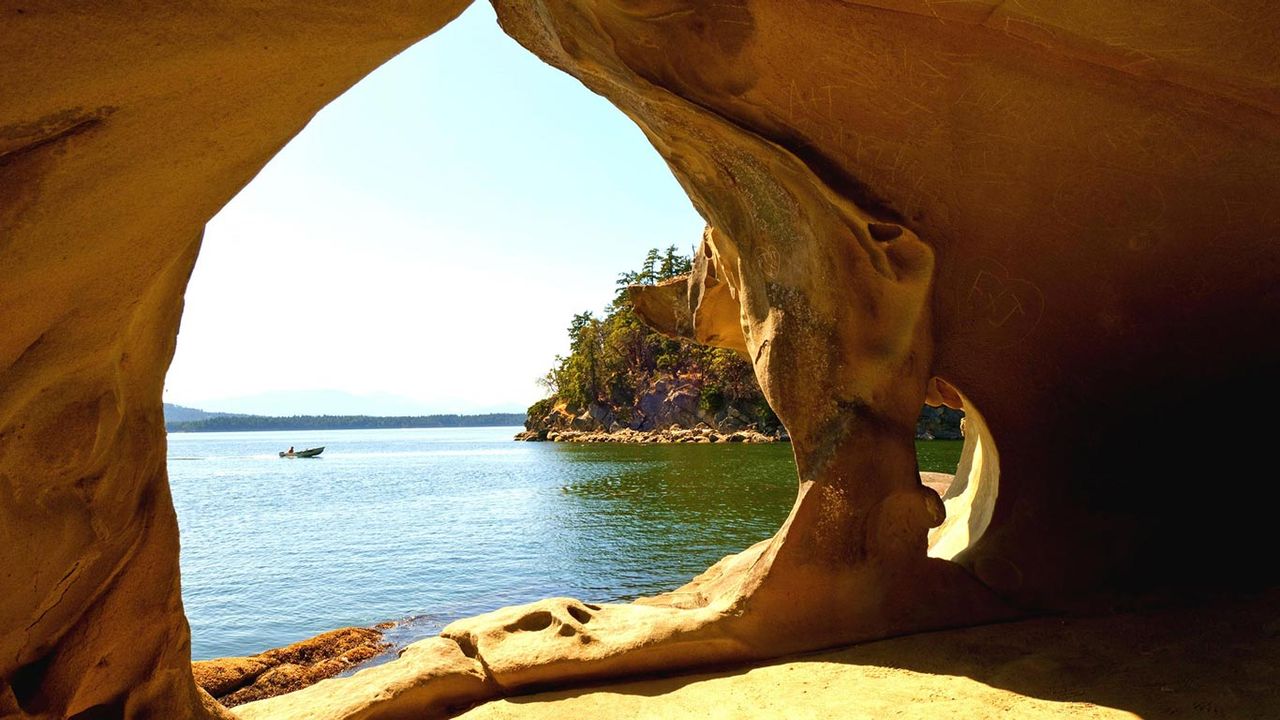 Sandstone shoreline, Galiano Island, Gulf Islands, BC