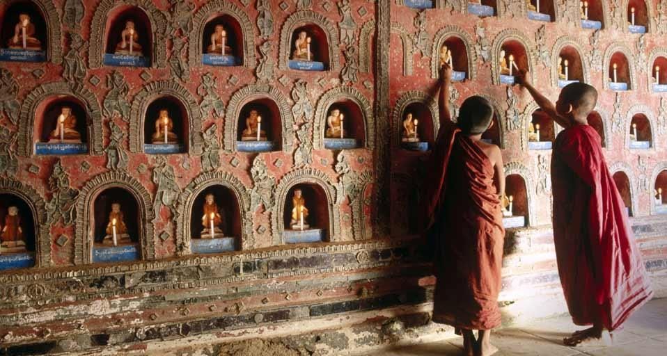 Novice monks in Shwe Yan Pyay Monastery near Inle Lake, Shan State, Myanmar