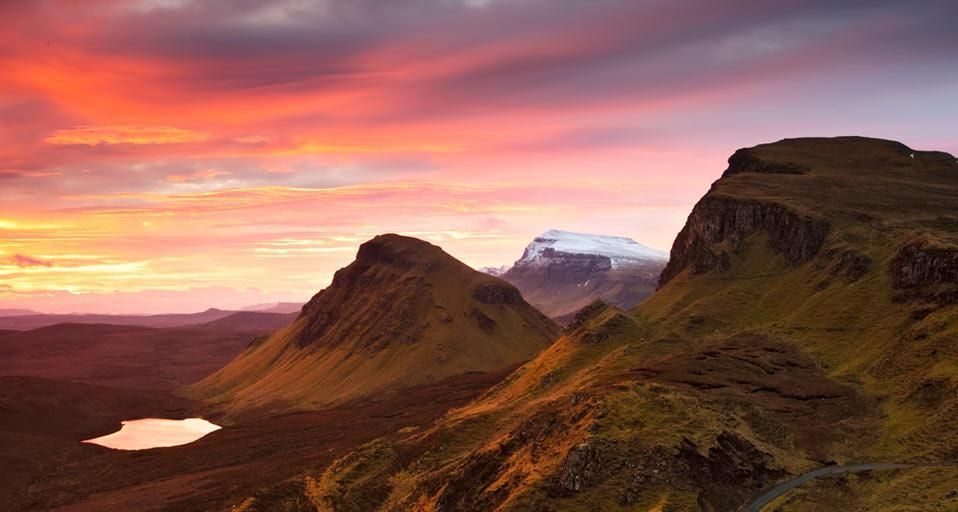 Colourful dawn over The Quiraing, Isle of Skye, Scotland