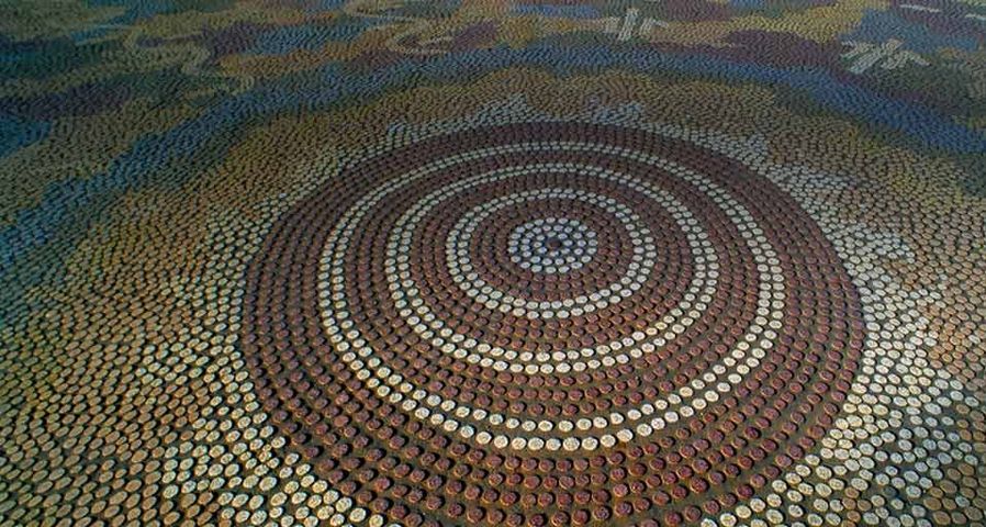 Aboriginal mosaic in forecourt of Parliament House in Canberra