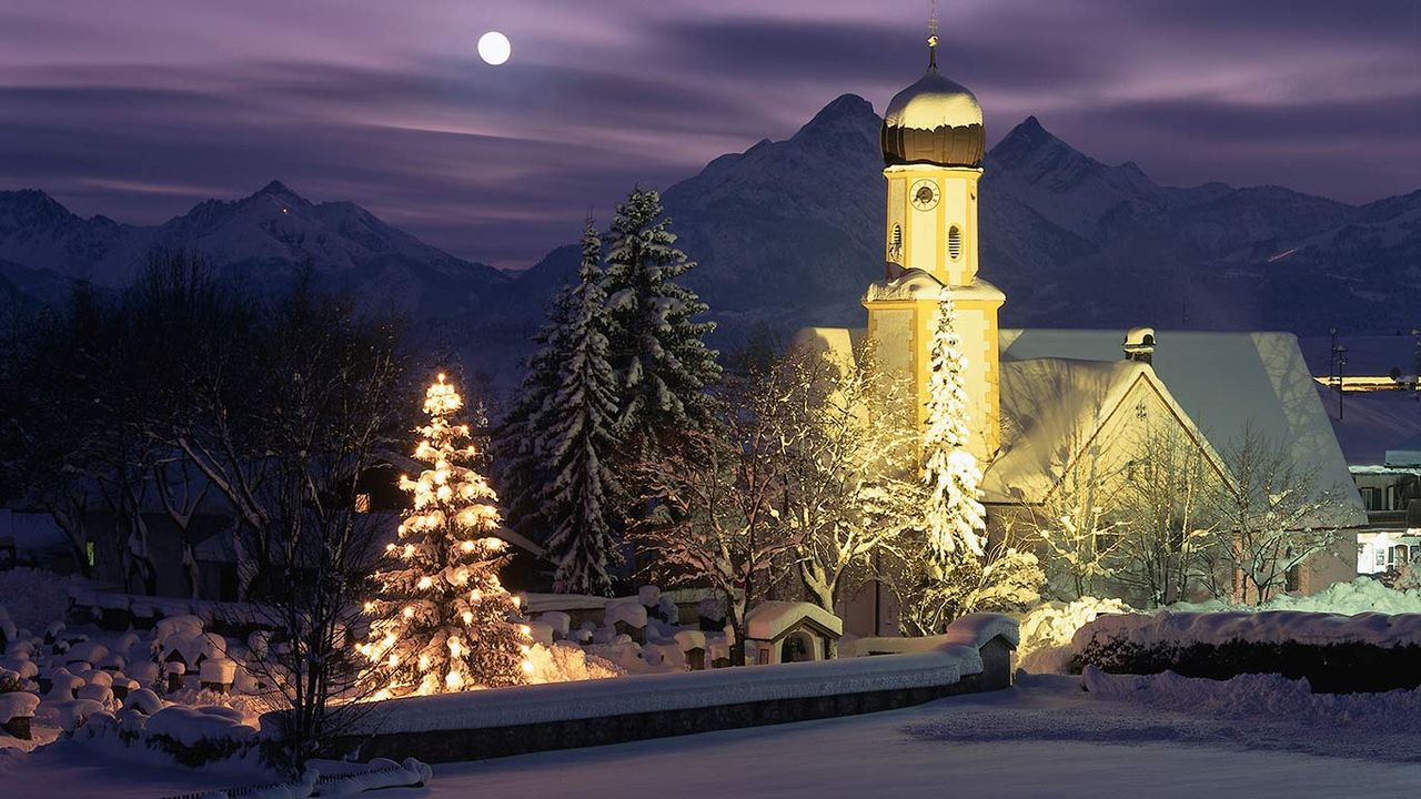 Weihnachten in Wallgau, Bayern, Deutschland 