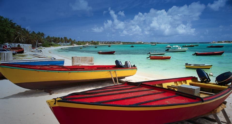Boats on the beach in the US Virgin Islands