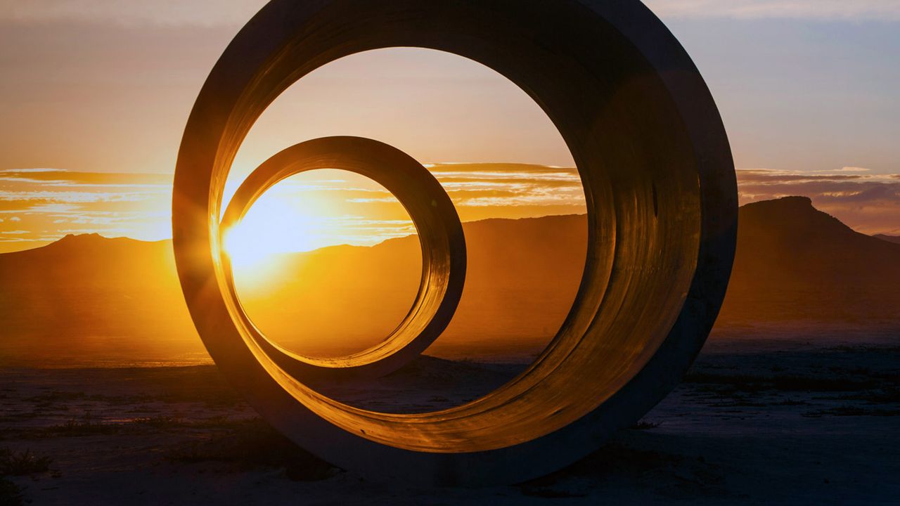 'Sun Tunnels' by artist Nancy Holt near Lucin, Utah 