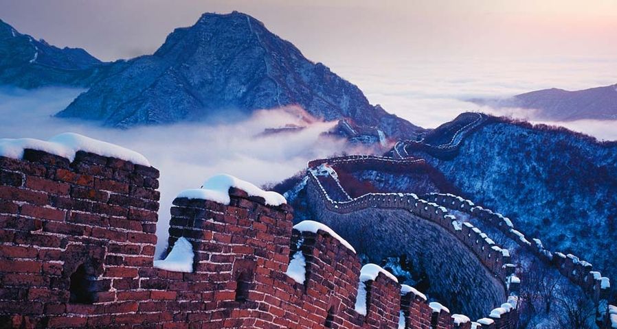 北京箭扣长城的雪景
