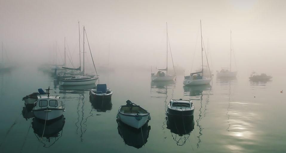 Boats moored at Penzance Harbour, Cornwall, England