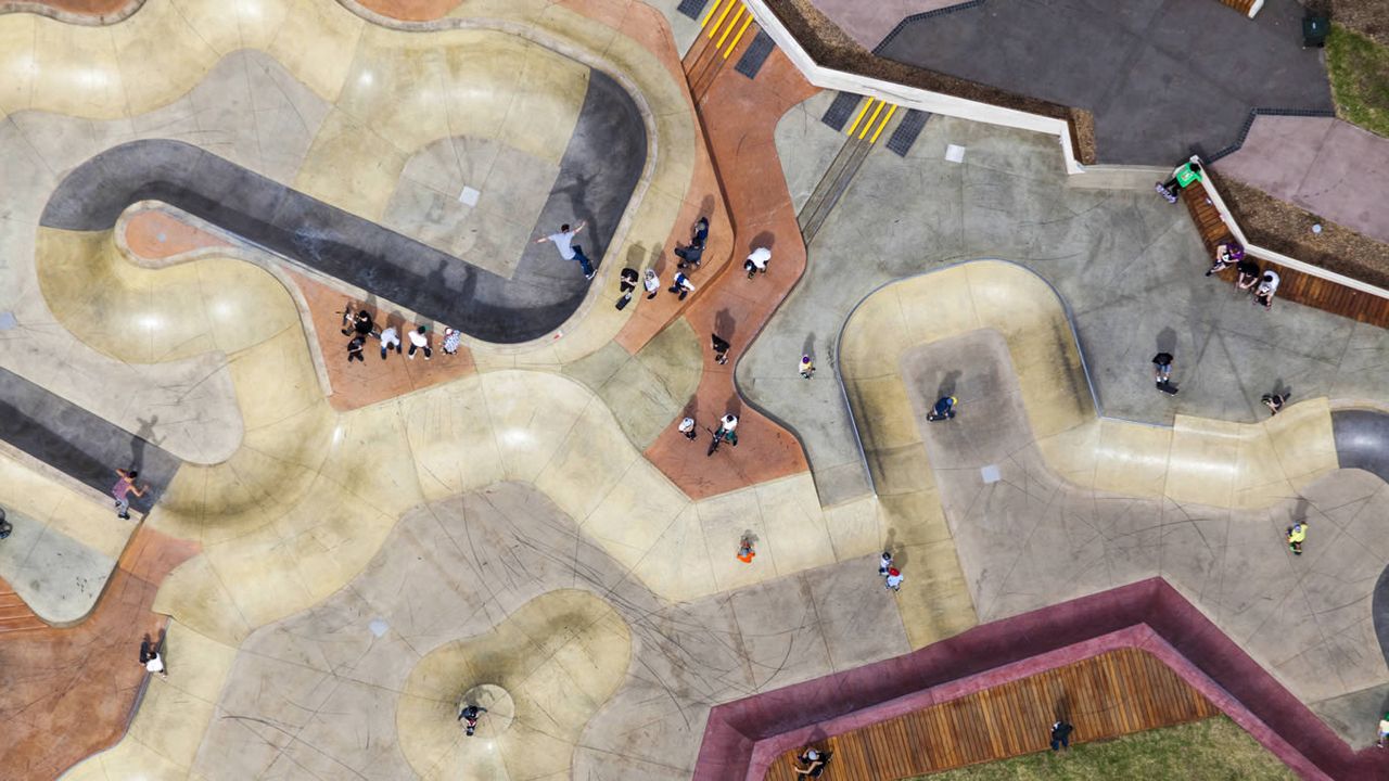 Skate park in St Kilda, Victoria, Australia 