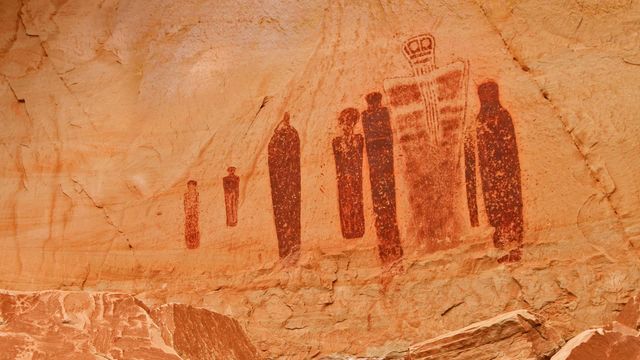 Felsmalereien, Great Gallery, Horseshoe Canyon, Canyonlands-Nationalpark, Utah, USA 