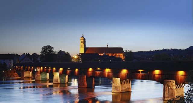 Deutschlands bekannteste Holzbrücke in Bad Säckingen, Baden-Württemberg