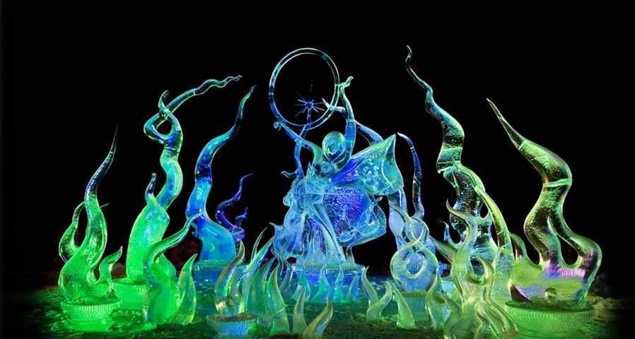 “Sweet Motion of the Northern Lights,” a multi-block sculpture at the 2007 World Ice Art Championship in Fairbanks, Alaska