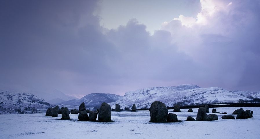 Castlerigg stone circle in winter in Cumbria, England
