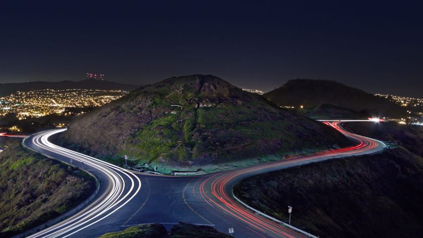 Christmas Tree Road and the hills of Twin Peaks, San Francisco 