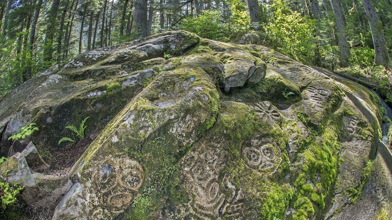 Nuxalk petroglyphs, Bella Coola, coastal B.C. 