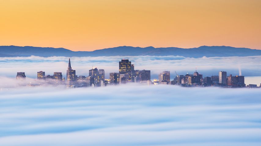 美国旧金山，晨雾弥漫