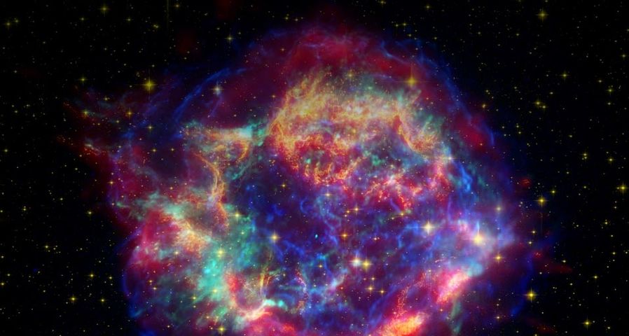 Cassiopeia A, a supernova remnant located 10,000 light-years away in the constellation Cassiopeia