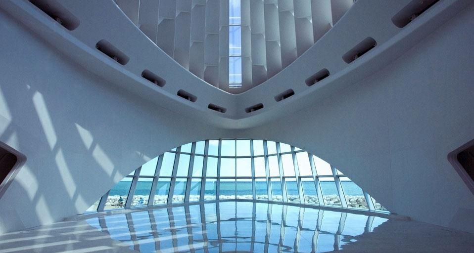 Interior view of the Milwaukee Art Museum in Milwaukee, Wisconsin